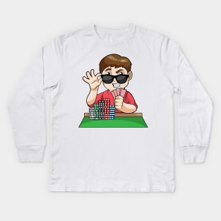 Poker player at Poker with Sunglasses Kids Long Sleeve T-Shirt